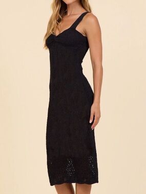 Surf Gypsy Black Knit Dress with Eyelet Detail medium
